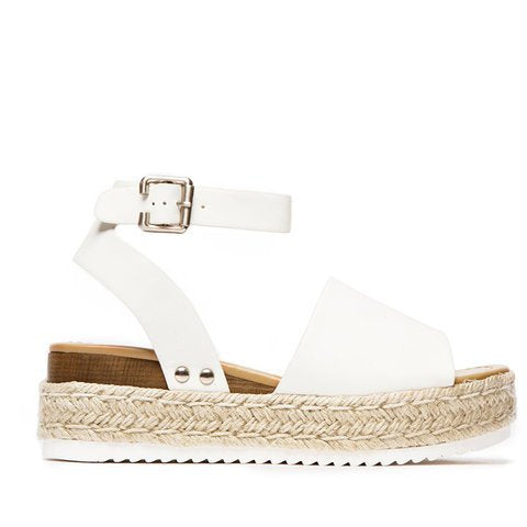 Dame platform-sandaler med justerbar ankelrem og jute-detaljer Stilla