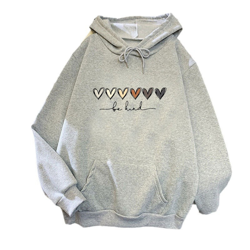 Kvinders hoodie med kreativ hjerte design Skovae