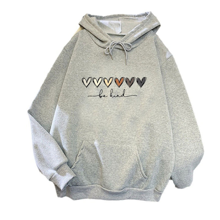 Kvinders hoodie med kreativ hjerte design Skovae