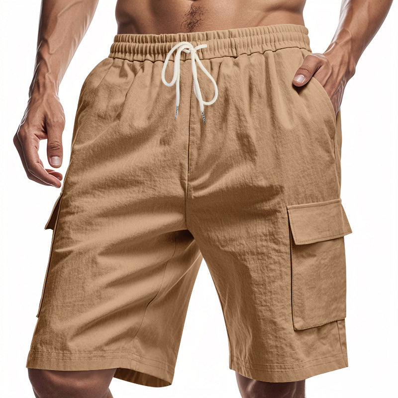Herren nan teknisk cargo shorts med elastisk tunnelstræk, sikre klaplommer og hurtigttørrende funktionsmateriale Skovae