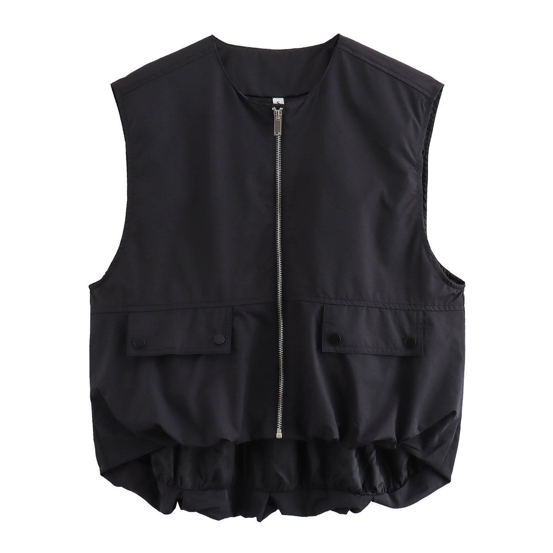Dame utility vest med sidelommer og elastisk talje Stilla