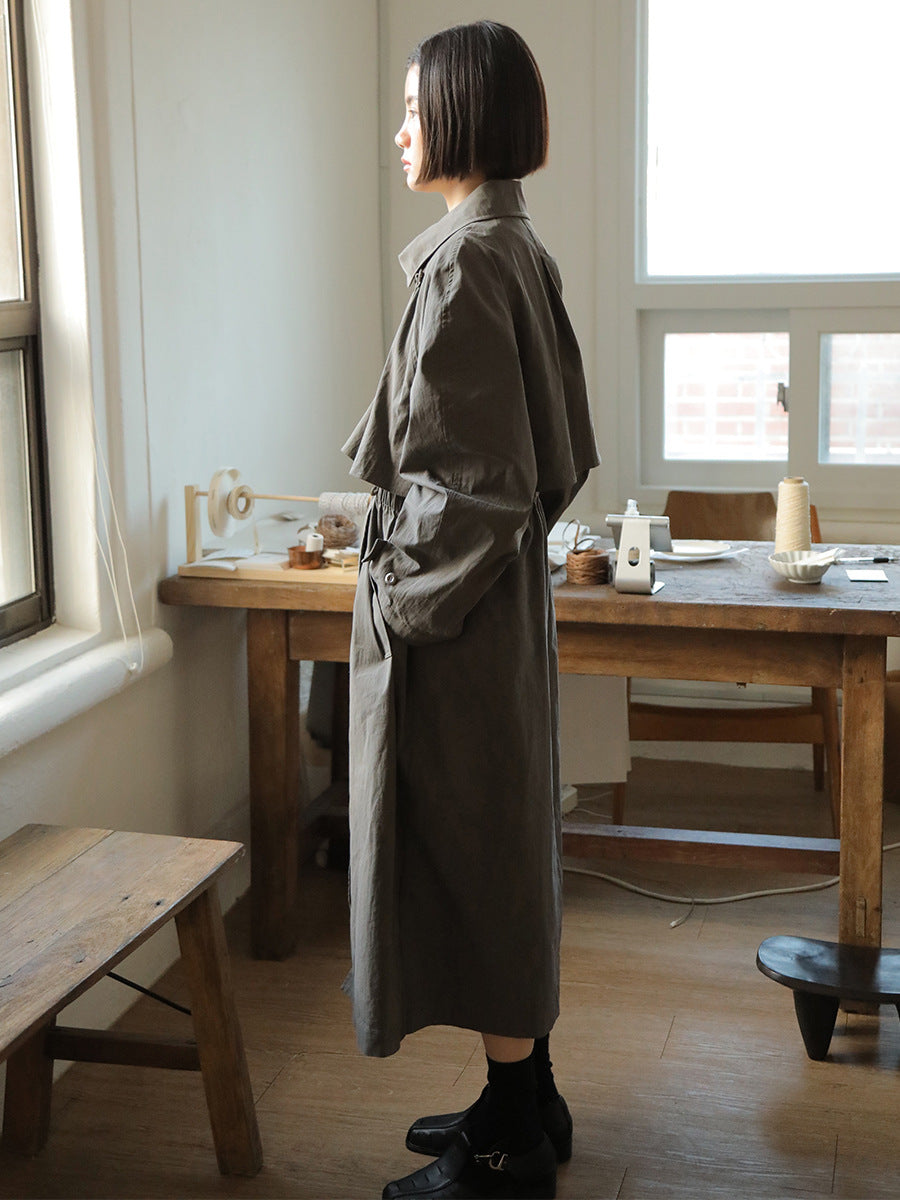 Dame elegant trenchcoat med høj hals og praktiske lommer Stilla