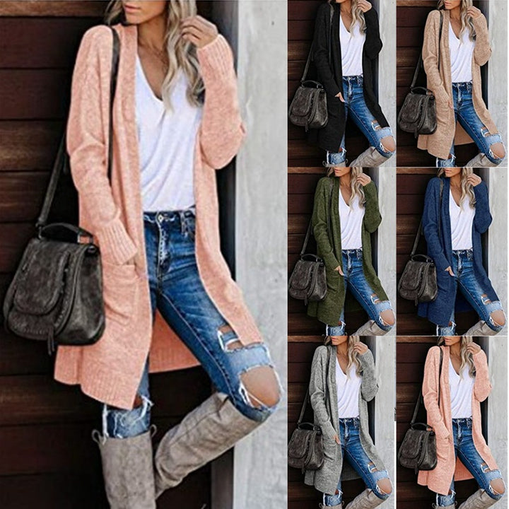 Dame chunky strikket cardigan med afslappet pasform og praktiske lommer Stilla
