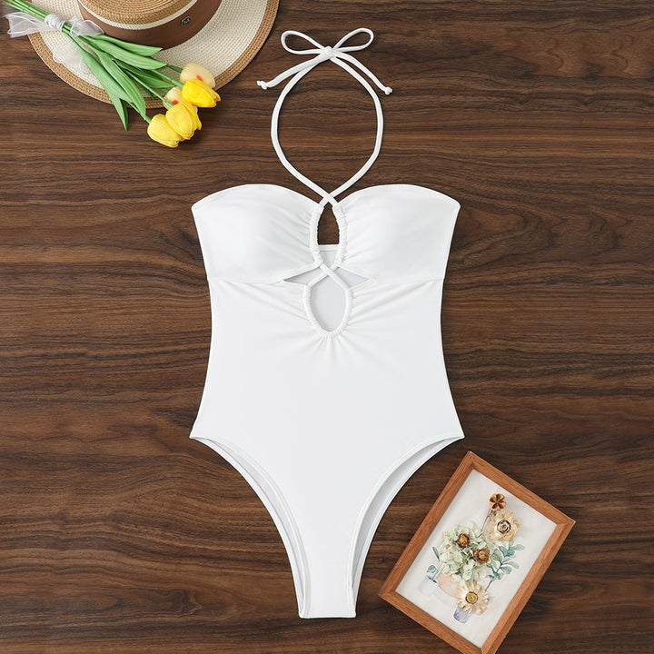 Dame one-piece badedragt med elegant nøglehul-design Skovae