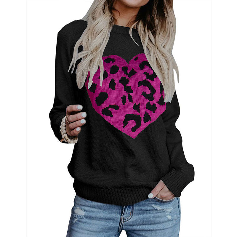 Kvinders sweater med hjerteprint Stilla