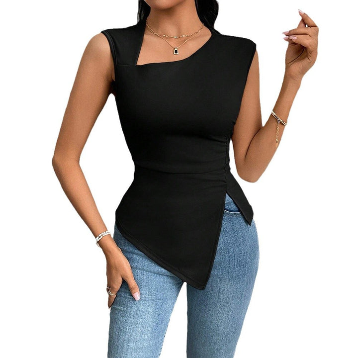 Kvindernes asymmetrisk top med elegant drapering og fashionable udskæring Stilla