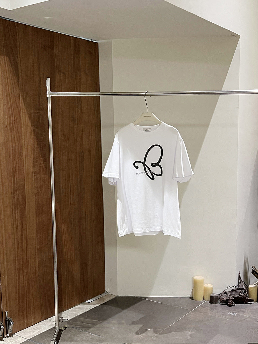 Dame T-shirt med moderne grafiktryk og høj kvalitet bomulds kvalitet Stilla