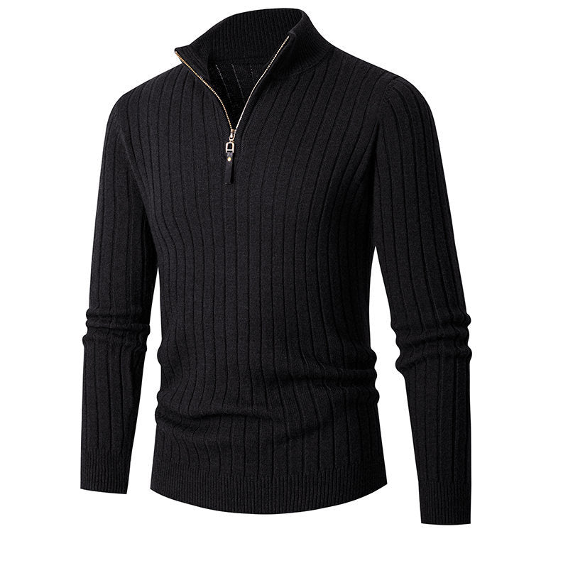 Herrer Ribstrik Zip-Up Pullover Sweater Stilla