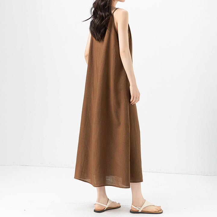 Dame elegant strapless linbuksedragt med slankende snit Stilla