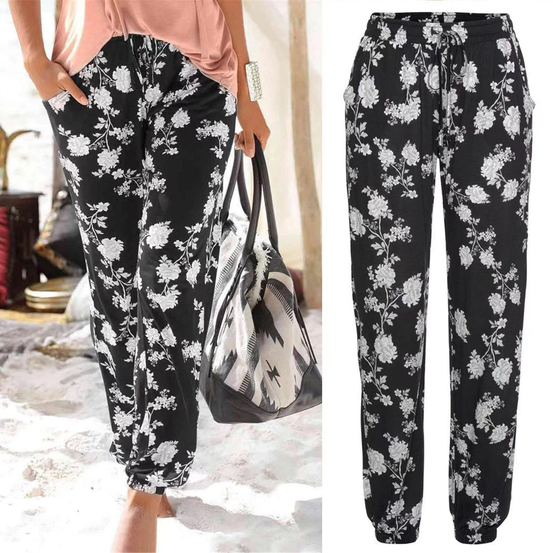 Dame Blomsterprint Relaxed Fit Bukser Stilla