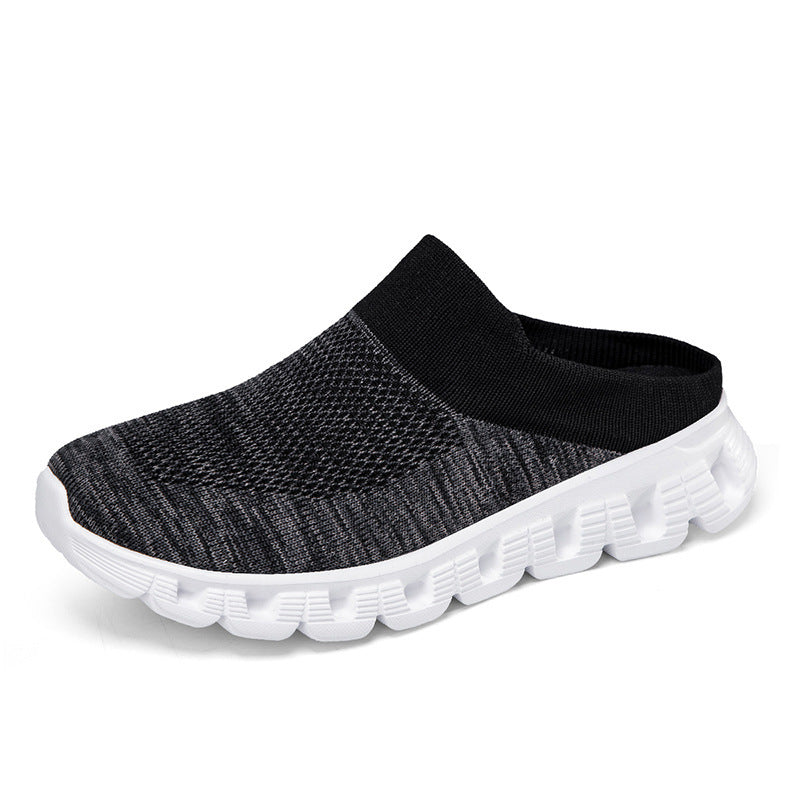 Unisex nan lette rejse-slip-on-mule med perforeret luftkammer-sål og sok-lignende strikskæft Skovae