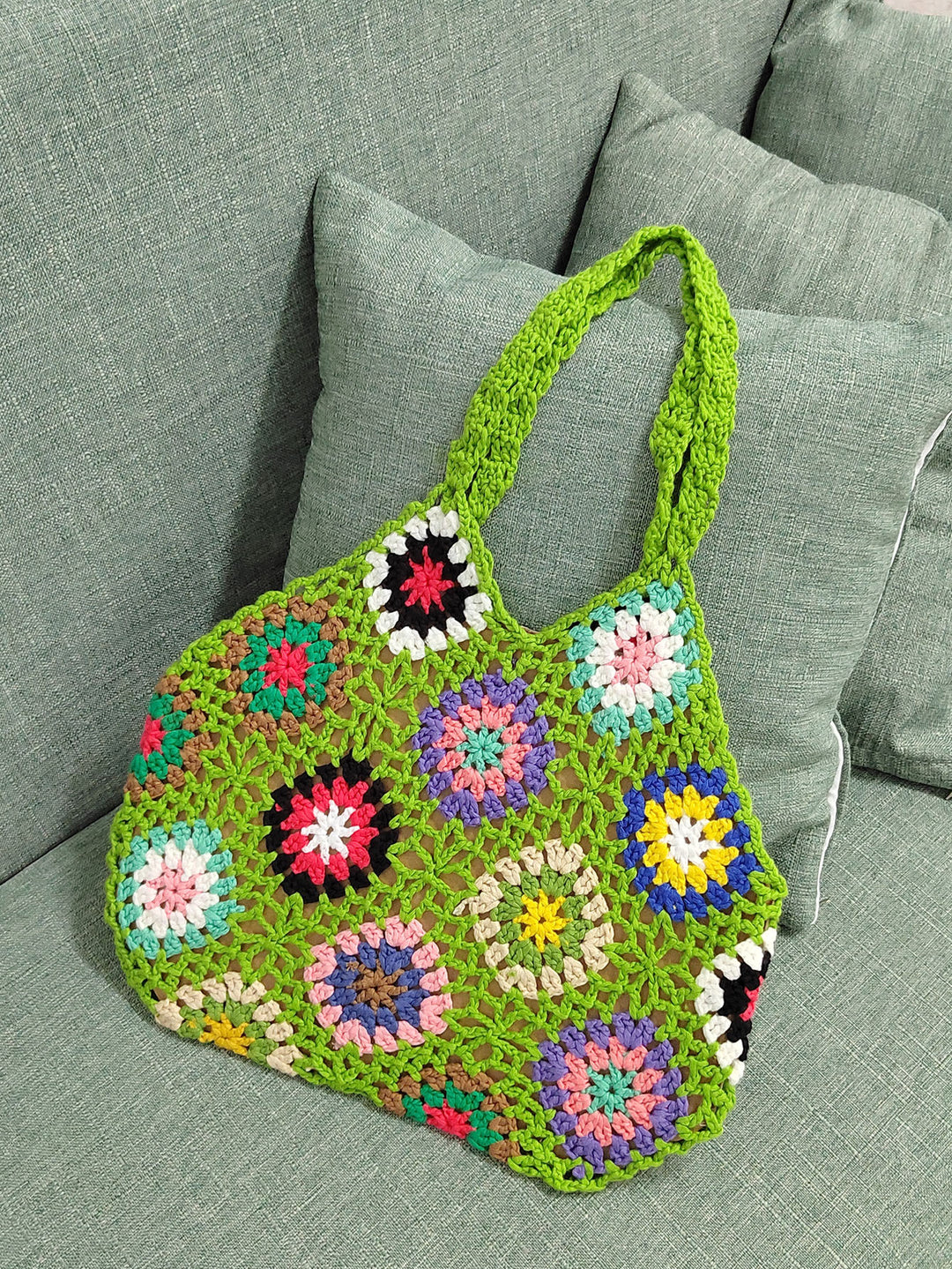 Dame Håndlavet Hæklet Shopper Taske Skovae