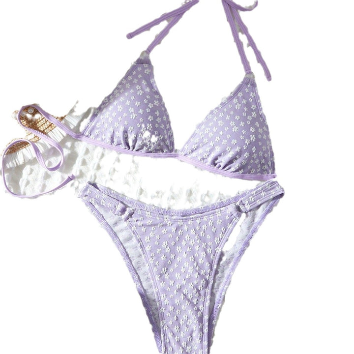 Dame Spids-Detail Trekant Bikini Sæt Stilla