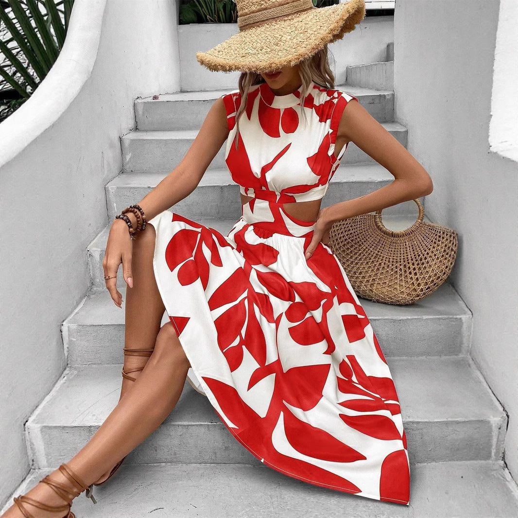 Dame Boho-chic Maxikjole med Cut-Outs Stilla