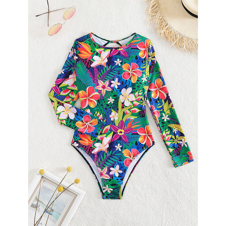Dame Langærmet Floral Print Badedragt Stilla