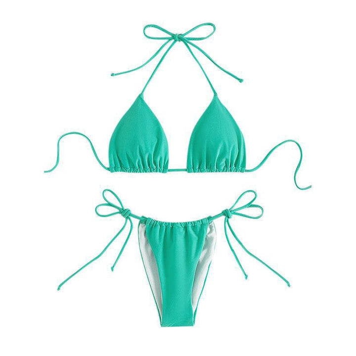 Dame Triangel-Bikini med justerbare bindebånd og sømløst design Skovae