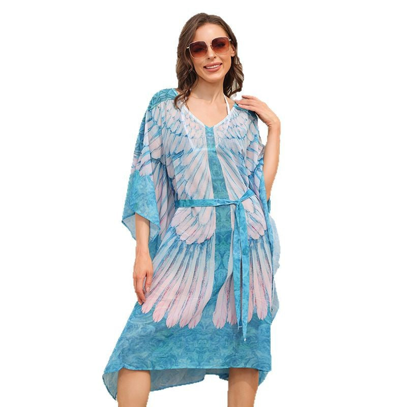 Dame Elegant Kunstnerisk Strand Kaftan Stilla