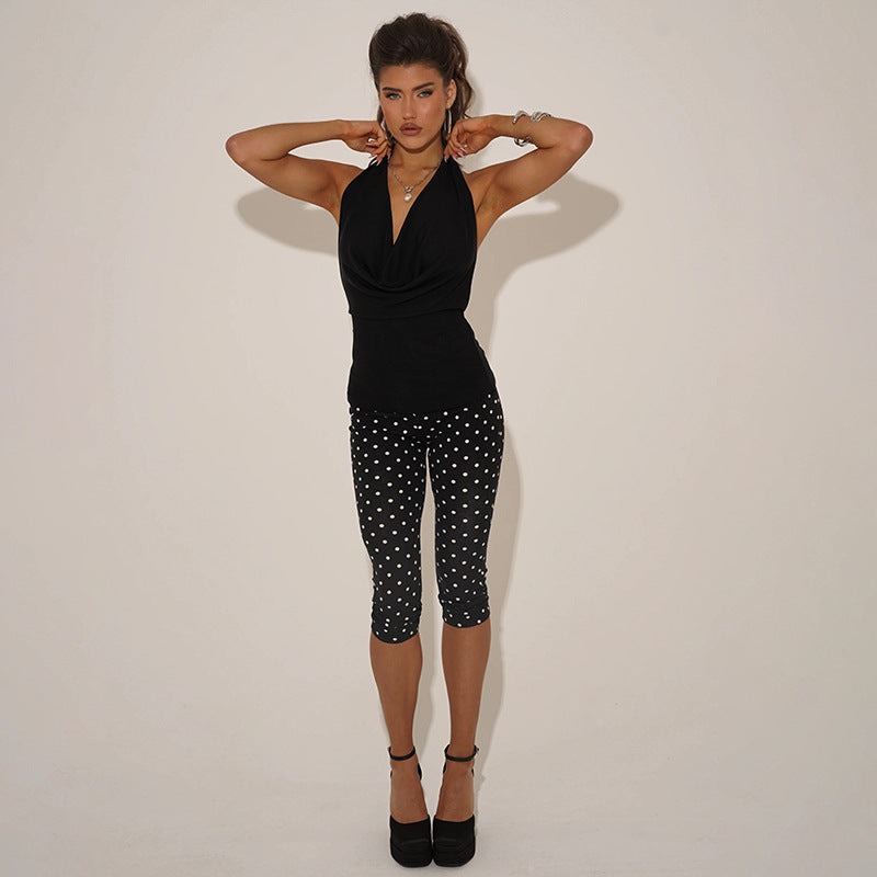Damen Figurbetonter Jumpsuit im Polka-Dot-Design Skovae