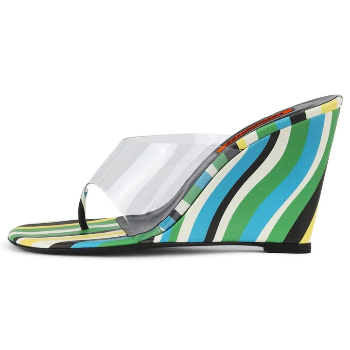 Femme Transparente Wedge Slide Sandaler Stilla