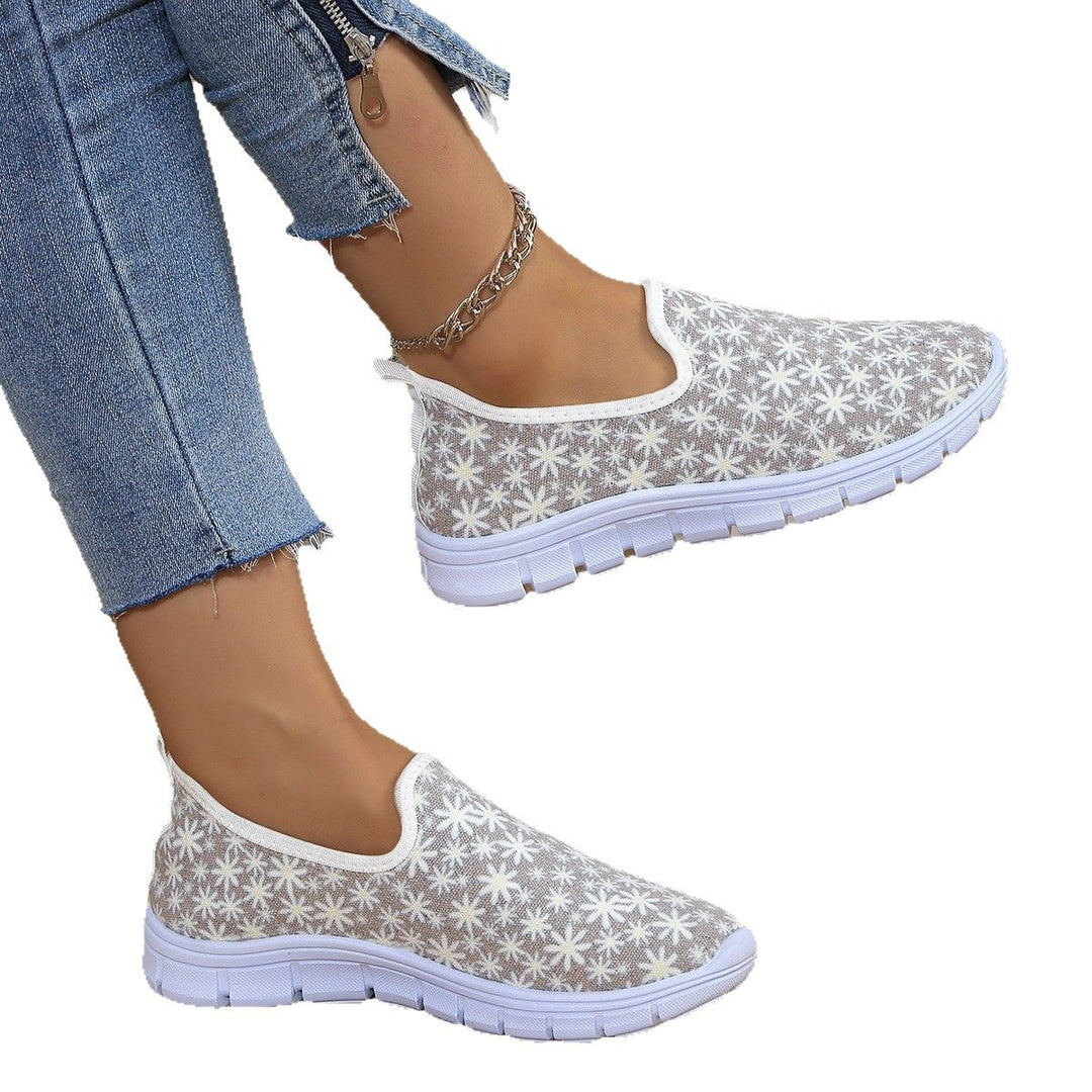 Dame Slip-On Sneakers med blomstermotiv og skridsikker sål Stilla