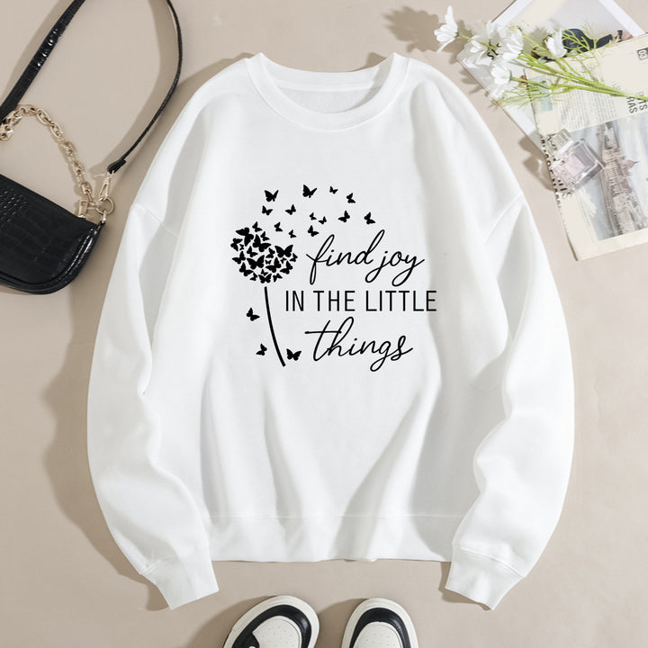 Kvinders sweatshirt med motiverende slogan og blomsterprint Stilla
