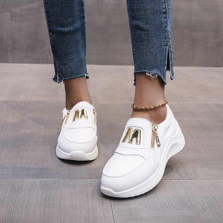 Dame Chunky Slip-On Sneakers med gyldne accenter Stilla