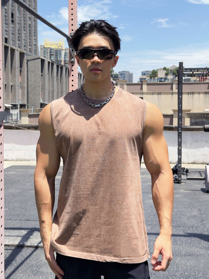 Herrer ærmeløs fitness-shirt med innovativt stofteknologi Stilla