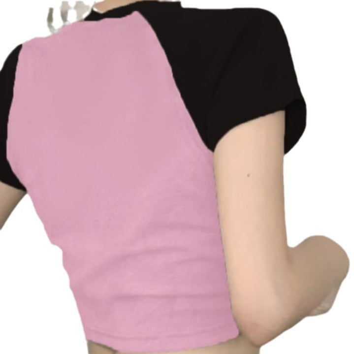Dame Crop-T-shirt med kreativ kaffe-motiv og afslappet pasform Skovae