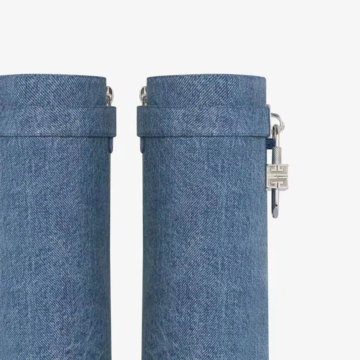 Femme Asymmetrisk Denim Wedge Støvler Stilla