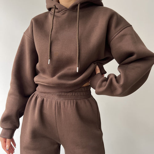 Dame moderigtigt og afslappet hoodie-sæt med bred pasform Stilla
