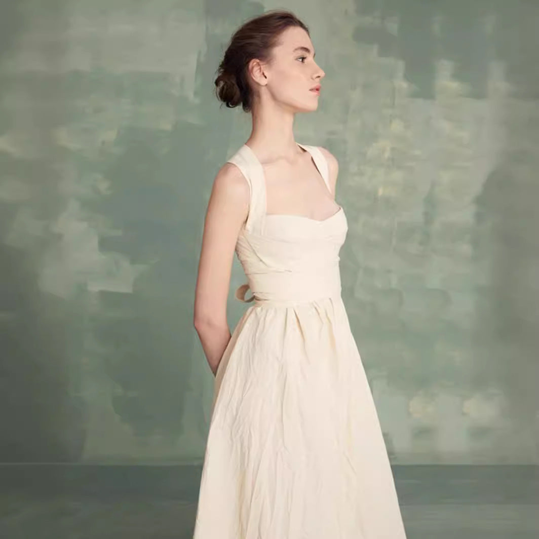 Dame Maxikjole med smart strapless top og udsvinget design Stilla