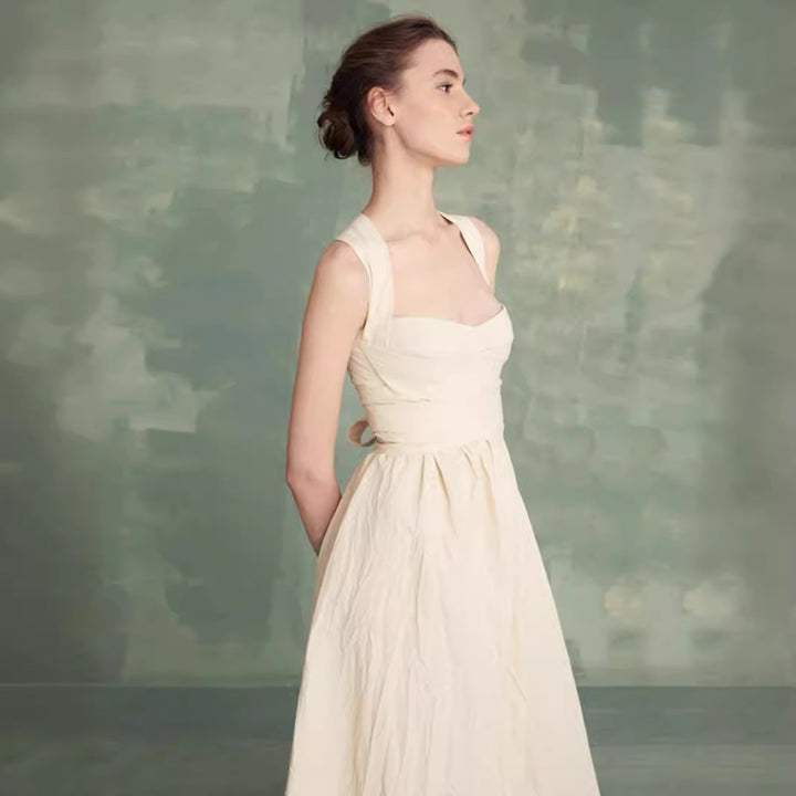 Dame Maxikjole med smart strapless top og udsvinget design Stilla