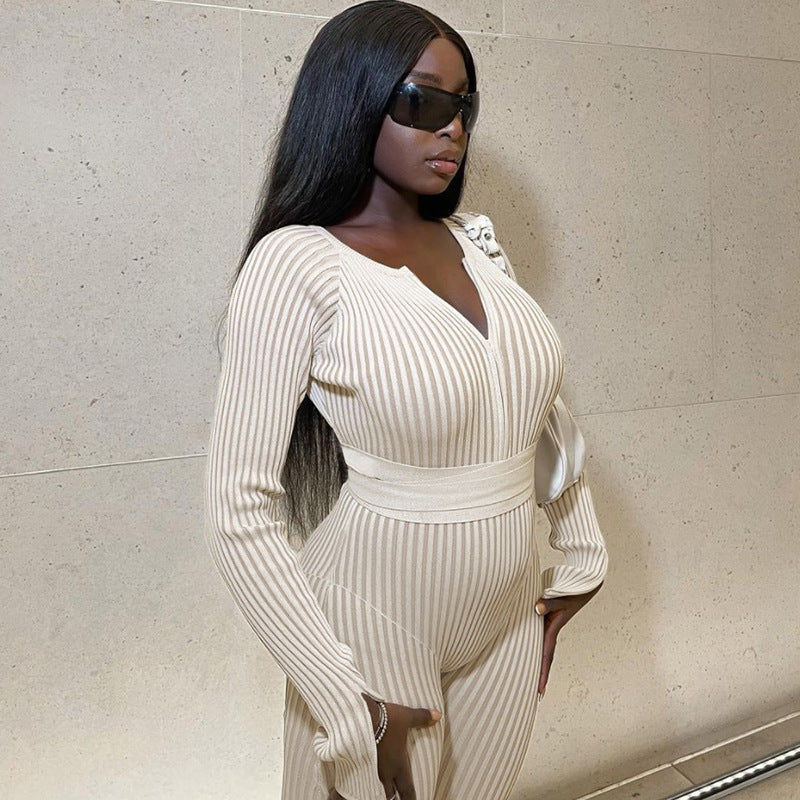 Damer Elegant Jumpsuit med gennemsigtige ærmeløsninger og figurtilpasset snit Stilla
