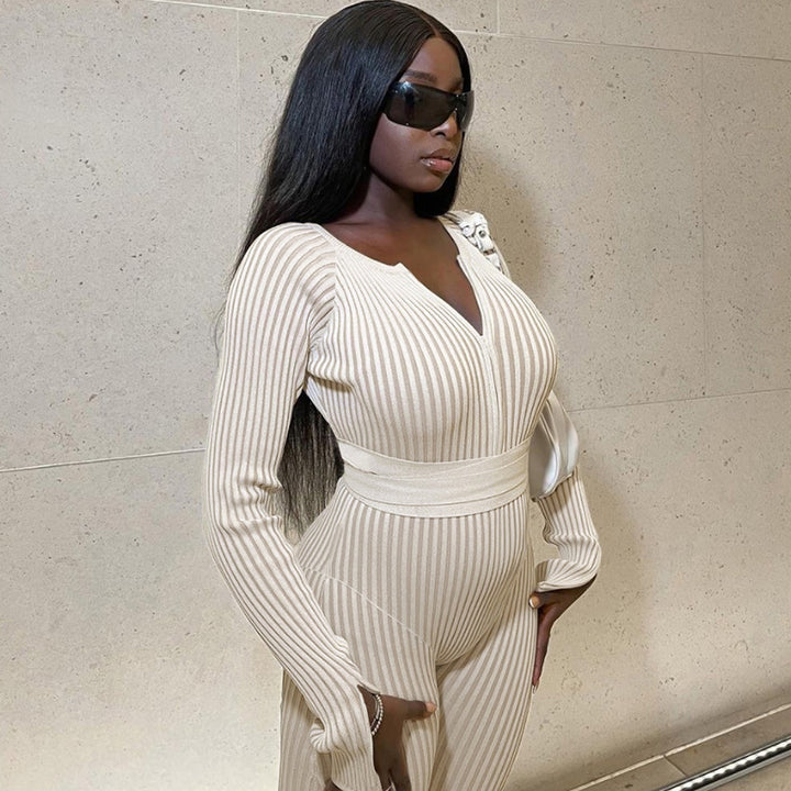 Damer Elegant Jumpsuit med gennemsigtige ærmeløsninger og figurtilpasset snit Stilla