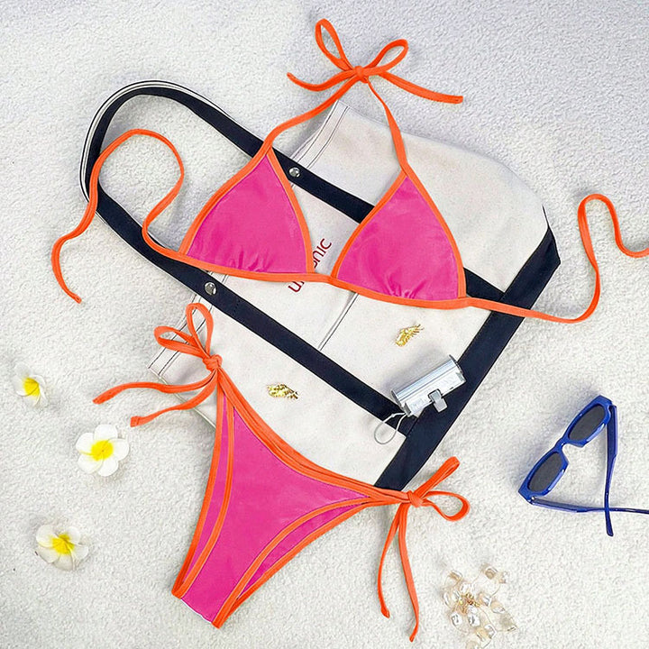 Dame Triangel-Bikini med justerbare stropper og elegant design Skovae