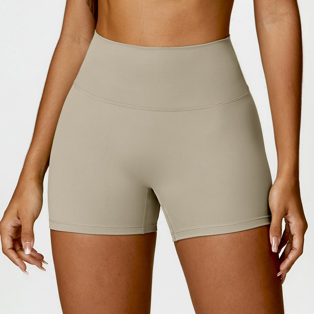 Stilla | Talje Børstet Yoga Shorts Mave Kontraherende Fersken Hip Raise Slim Fit Løbe Fitness Bukser