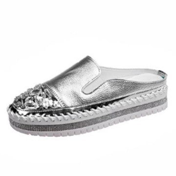 Dame Slip-On Mules med glitrende pyntesten og behagelig sål Stilla
