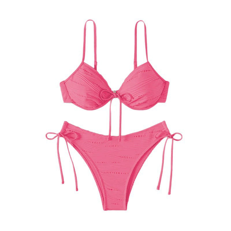 Dame bikini sæt med fashionable ruffle detaljer og justerbare stropper Skovae
