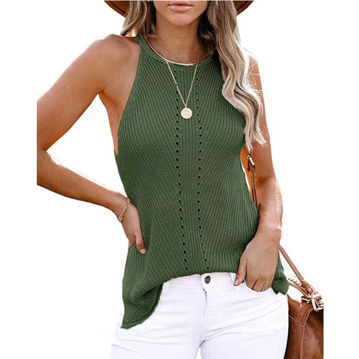 Dame luftig sommer strik top med elegant racerback-design Stilla