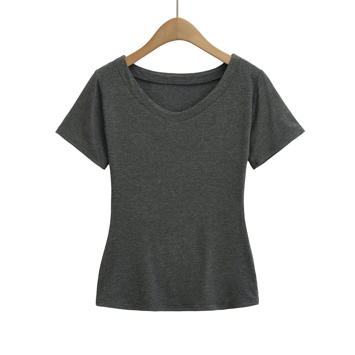 Dame afslappet V-hals T-shirt i åndbart bomuldsblanding Stilla