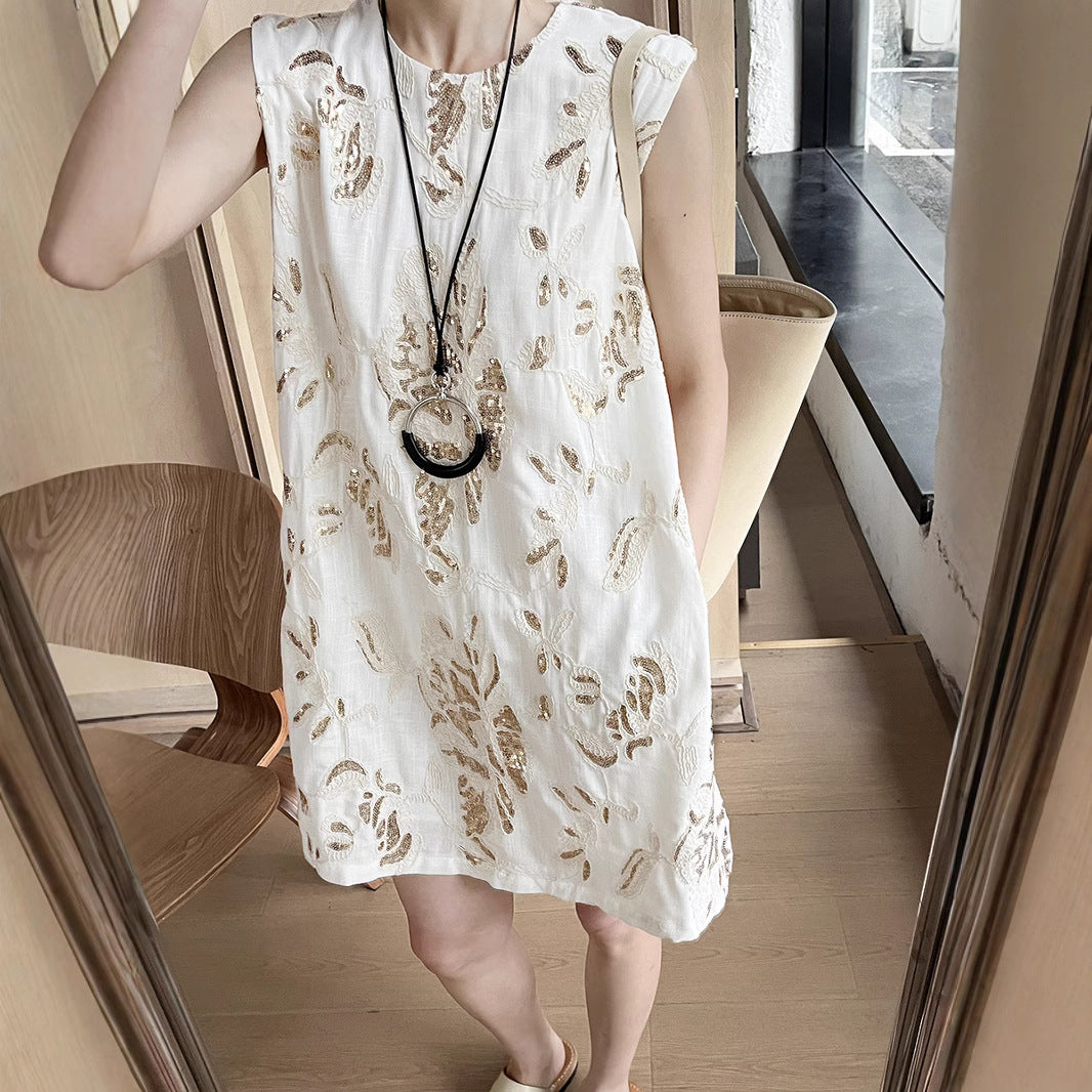 Dame Chiffon Kjole med blomsterdesign og elegant snit Stilla