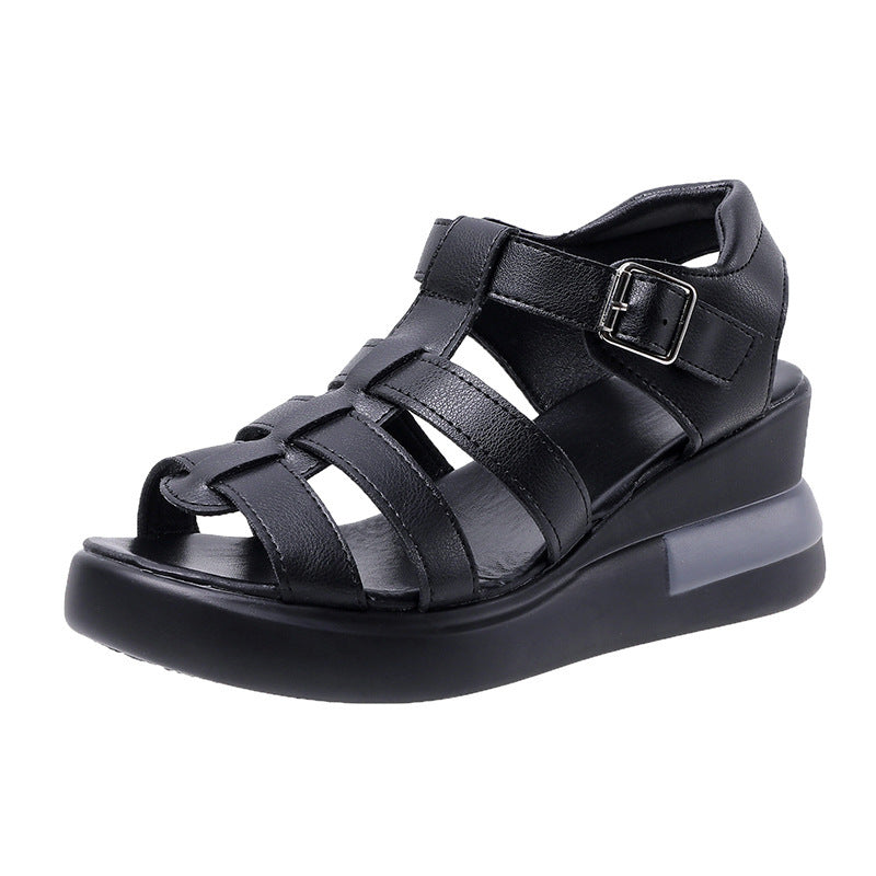Dame nan luftige Riemchen-sandalette med polstret komfort fodseng og diskret plateau mellemsål Skovae