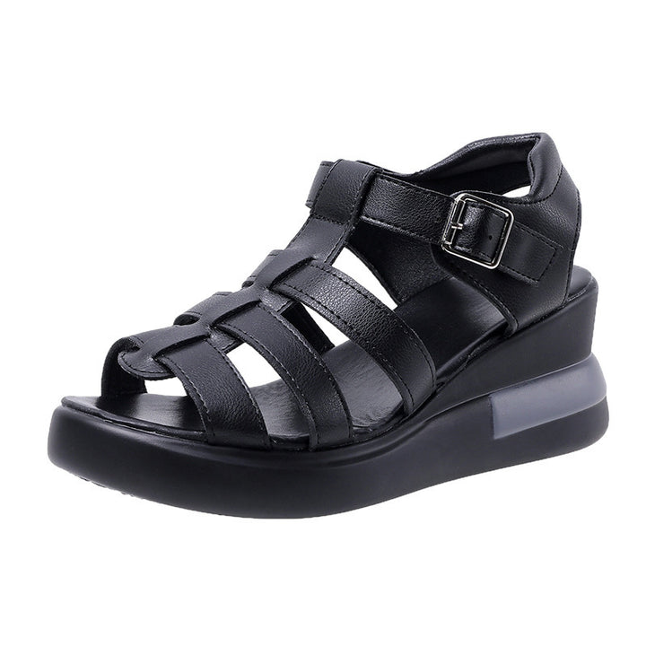 Dame nan luftige Riemchen-sandalette med polstret komfort fodseng og diskret plateau mellemsål Skovae