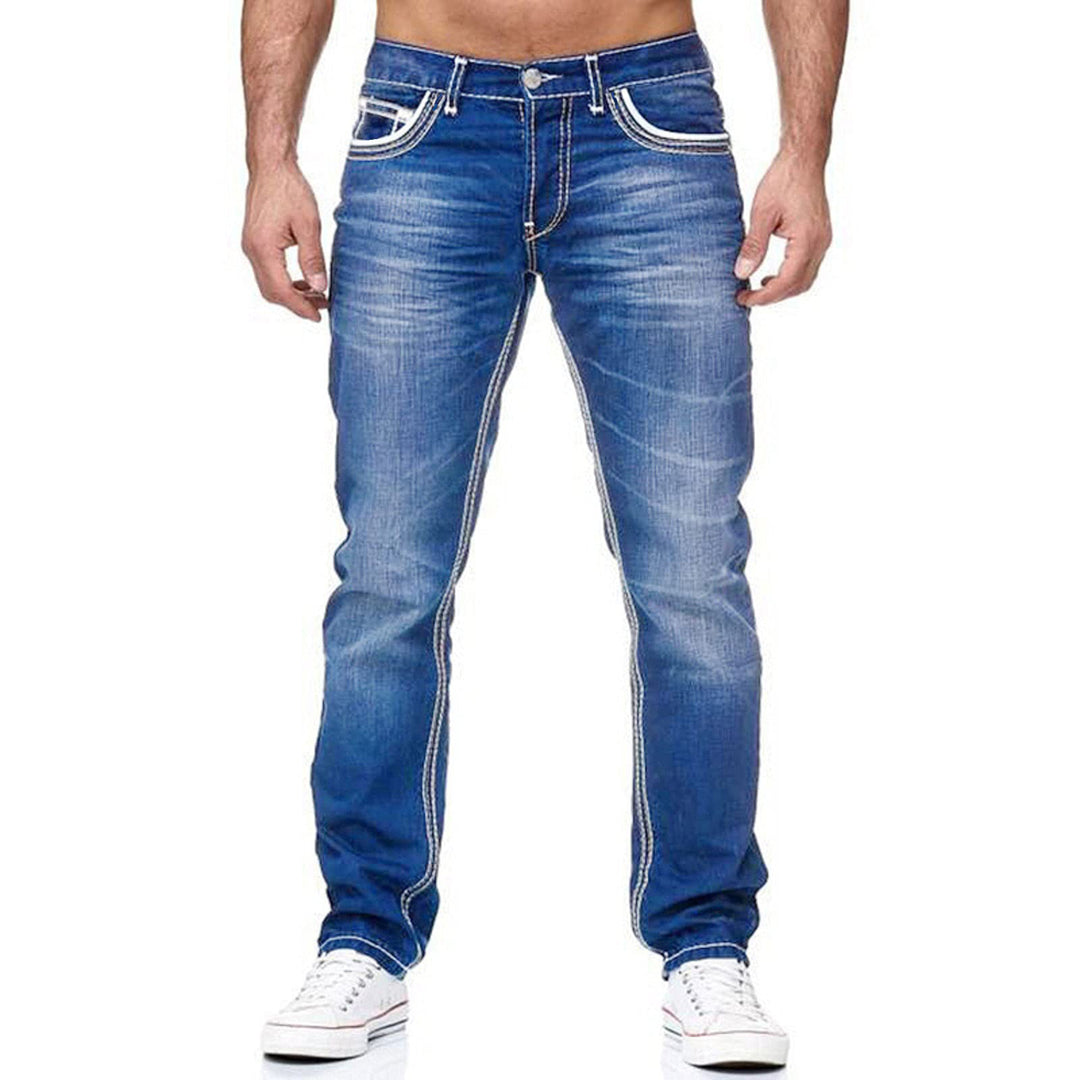 Herre klassiske jeans med kontrasterende syninger Stilla