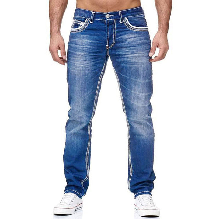 Herre klassiske jeans med kontrasterende syninger Stilla