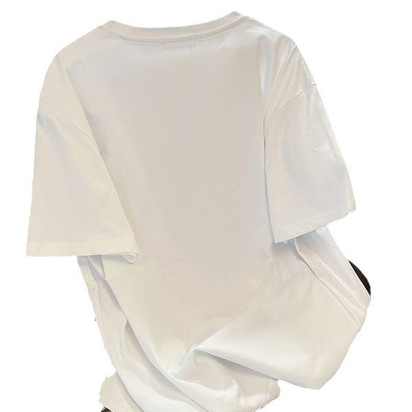 Dame T-shirt med kreativ Bunny-tryk og afslappet snit Stilla