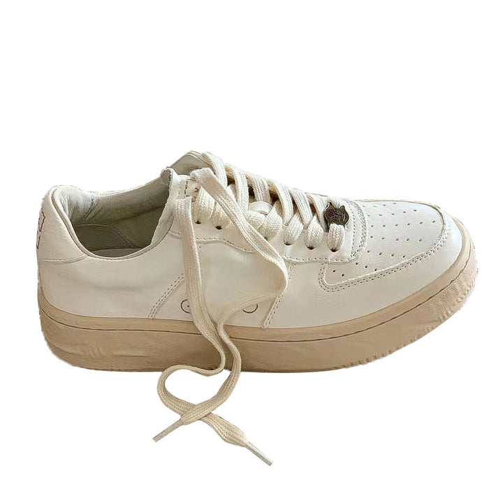 Femme Syntetisk Læder Low-Top Sneakers med strukturerede Detaljer Stilla