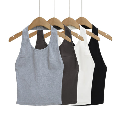 Dame Sports Tanktop med smarte brystlommer og åndbart materiale Stilla