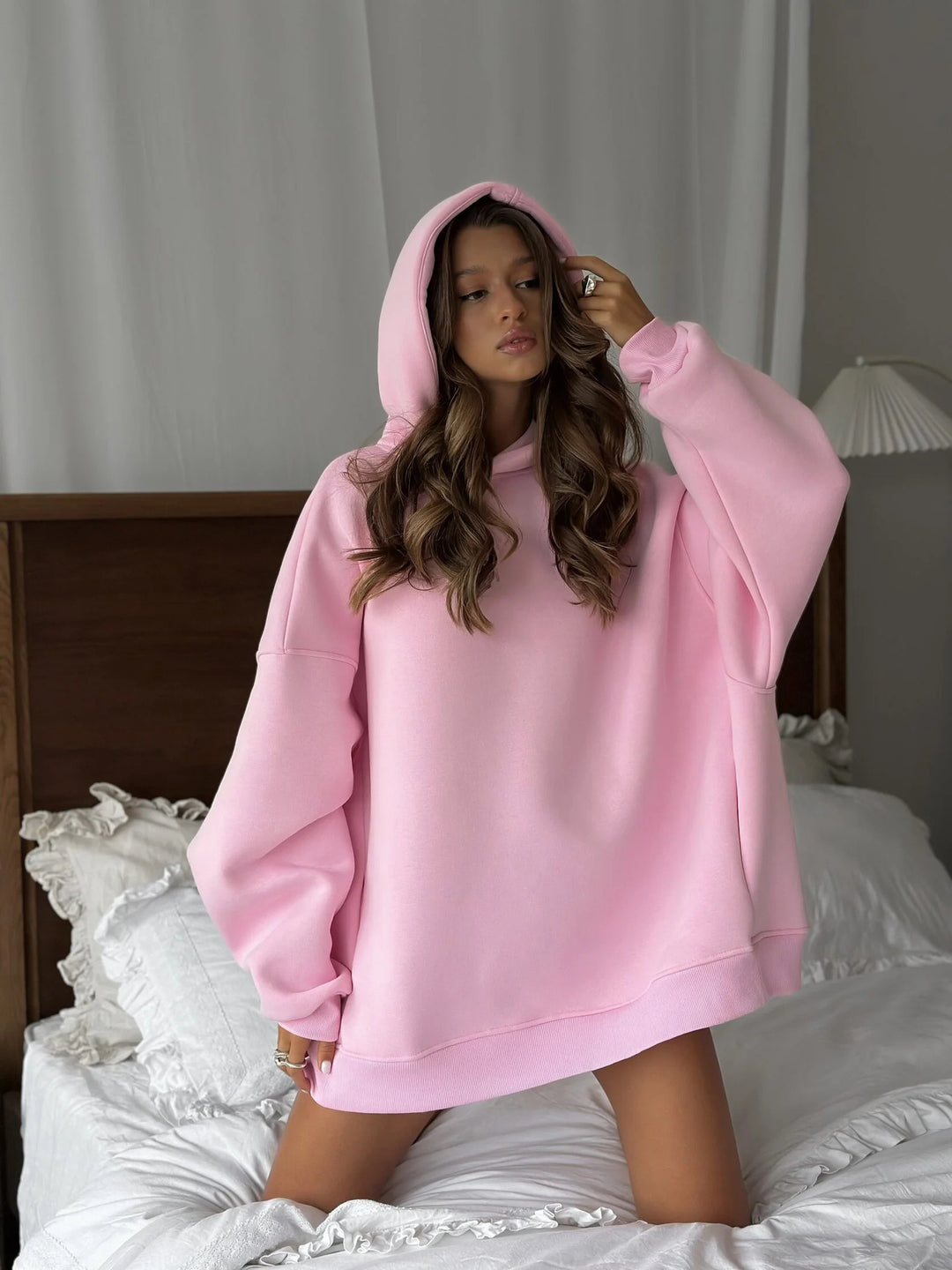 Kvinder Oversized Hoodie med Casual Lommer og Trendy Design Skovae