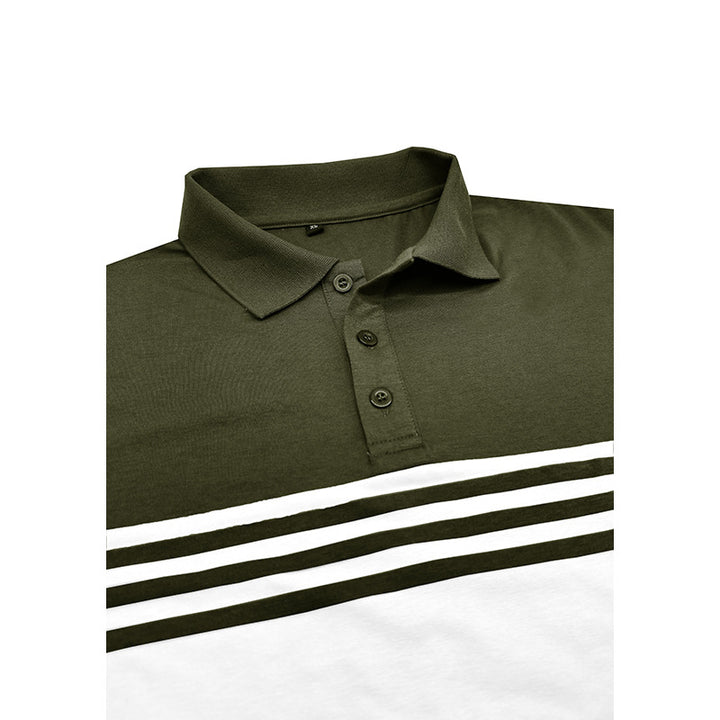 Herrer Poloshirt med moderigtigt stribemix og kvalitetsbomuldsstof Stilla